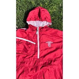 Red Oak Indiana Hoosiers Windbreaker Half Zip Pullover Jacket Red 6838 women Med